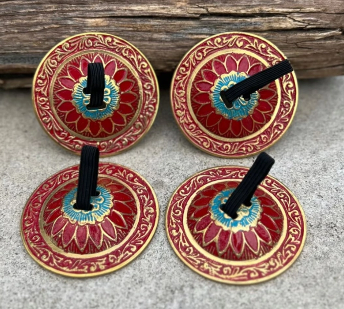 2 Pairs Brass Lotus Flower Finger Cymbals Zills For Belly - Image 15