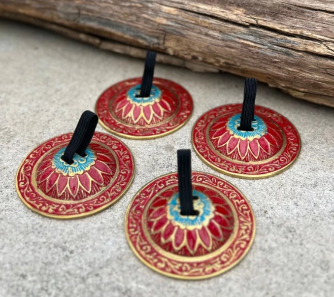 2 Pairs Brass Lotus Flower Finger Cymbals Zills For Belly - Image 13