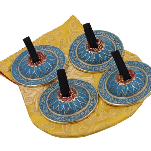 2 Pairs Brass Lotus Flower Finger Cymbals Zills For Belly
