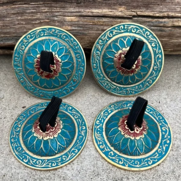 2 Pairs Brass Lotus Flower Finger Cymbals Zills For Belly