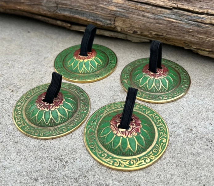 2 Pairs Brass Lotus Flower Finger Cymbals Zills For Belly - Image 11