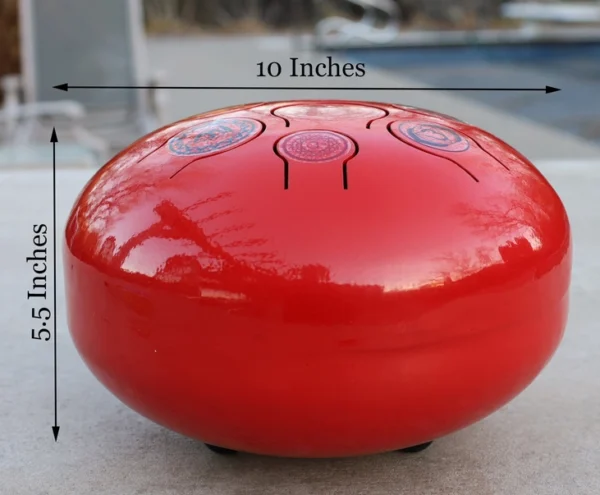 Chakra Steel Tongue Drum 10 Inches Tank Drum, Handpan Drum, Percussion with Padded Travel Bag and Mallets - Image 3