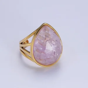 Colorful Teardrop Gemstone Ring Y446 ~Y451, Y459, Y480, Y481