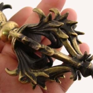 Dharmaobjects Tibetan Buddhist Brass (Vajra) Thunderbolt Nine Spokes Dorjee / Dorji (6.5 Inches)