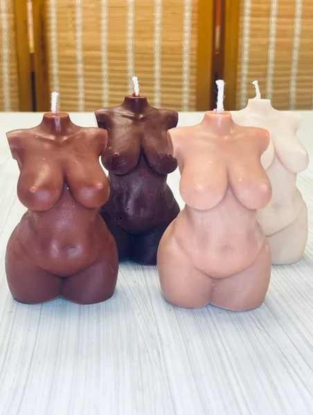 Goddess Skin Toned Soy Pillar Candles L Adult Candle L Kink