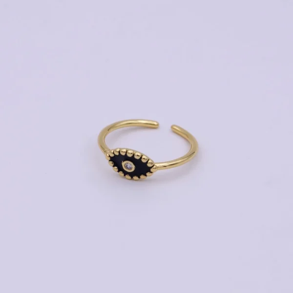 Minimalist 24K Gold Filled Beaded Evil Eye with Crystal Zirc - Image 5