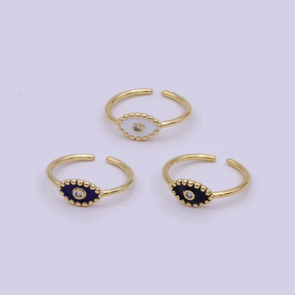 Minimalist 24K Gold Filled Beaded Evil Eye with Crystal Zirc