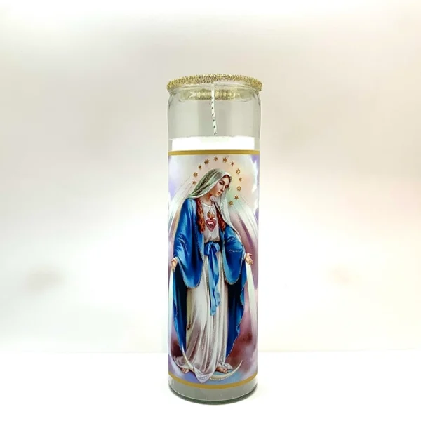 Miraculous Mary Glitter Candle – Protection, Prayer