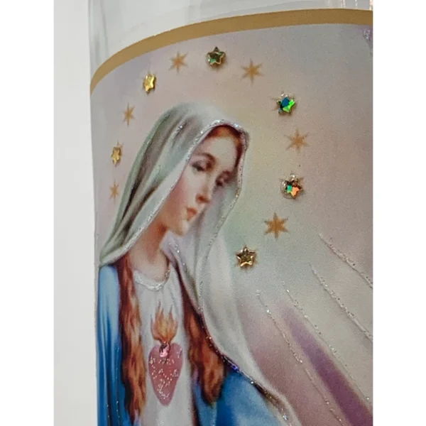Miraculous Mary Glitter Candle – Protection, Prayer