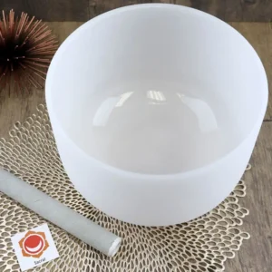 Sacral Chakra Frosted Quartz Crystal Singing Bowl