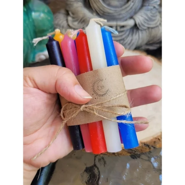 Set of 10 Assorted Color Mini 4" Chime Unscented ,Spell Cand - Image 4