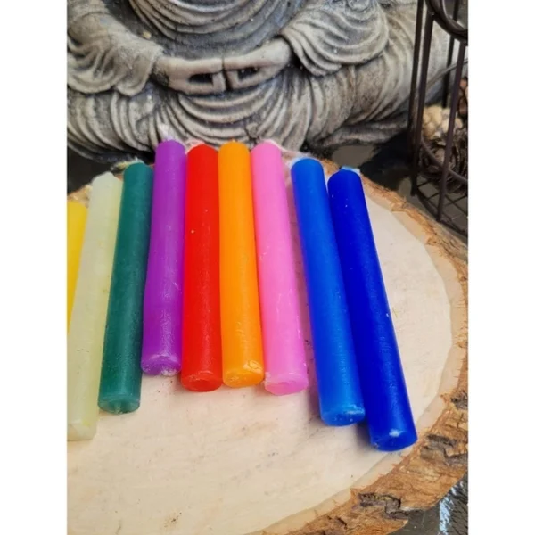 Set of 10 Assorted Color Mini 4" Chime Unscented ,Spell Cand - Image 7