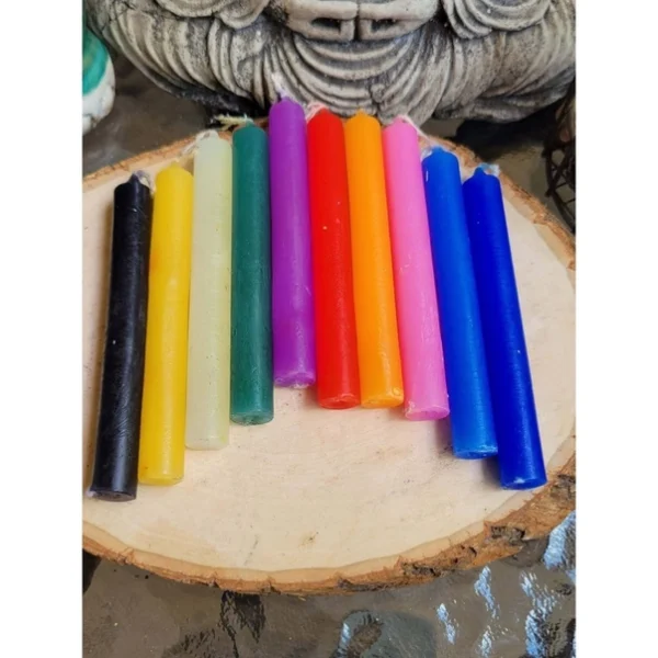Set of 10 Assorted Color Mini 4" Chime Unscented ,Spell Cand