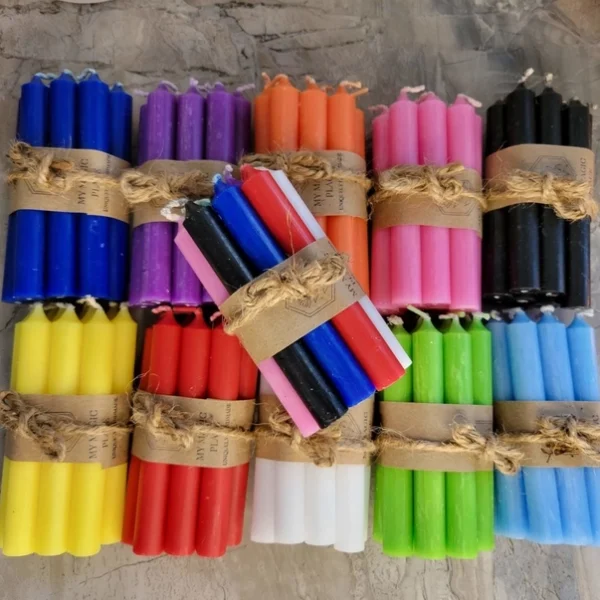 Set of 10 Mini Candles 4″ Chime Unscented Home Decor