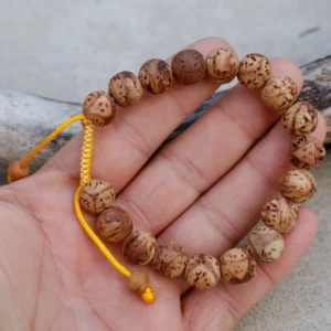 Tibetan Yellow Bodhi Seed 18 Beads Adjustable Mala Bracelet