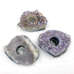 Amethyst Cluster Angel Aura Candle Holder