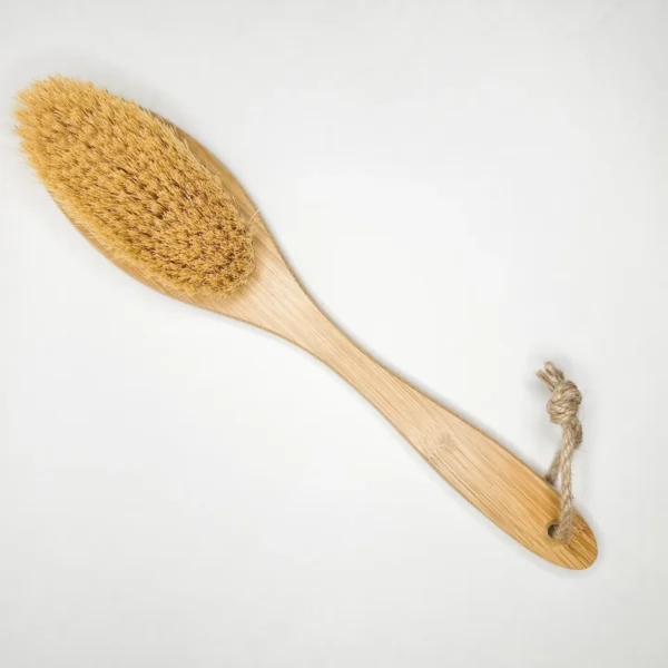 Natural Bamboo Dry Body Brush with Organic Sisal Bristles