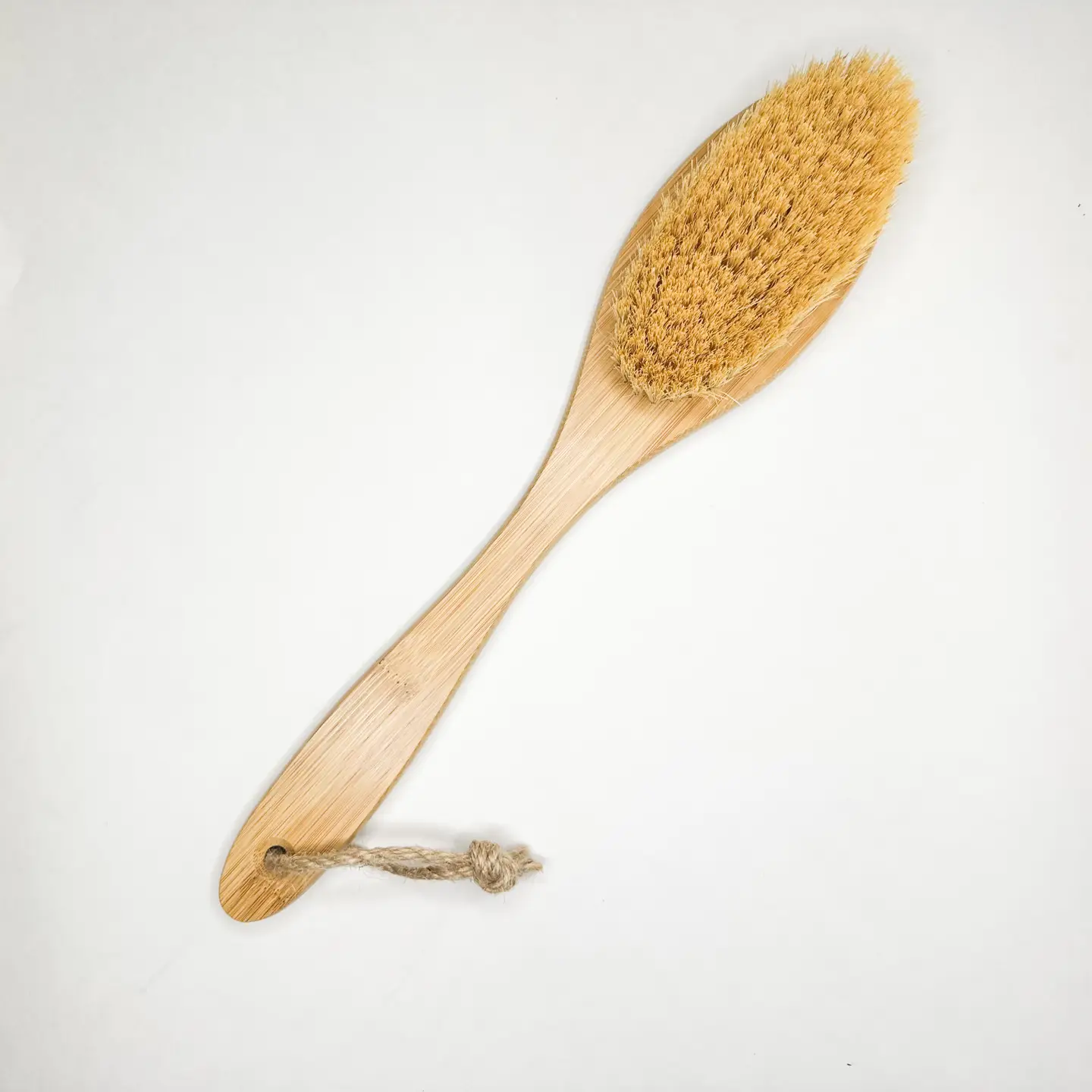 Eco-friendly Bamboo Dry Body Brush with Natural Sisal Bristles for Exfoliation & Lymphatic Drainage