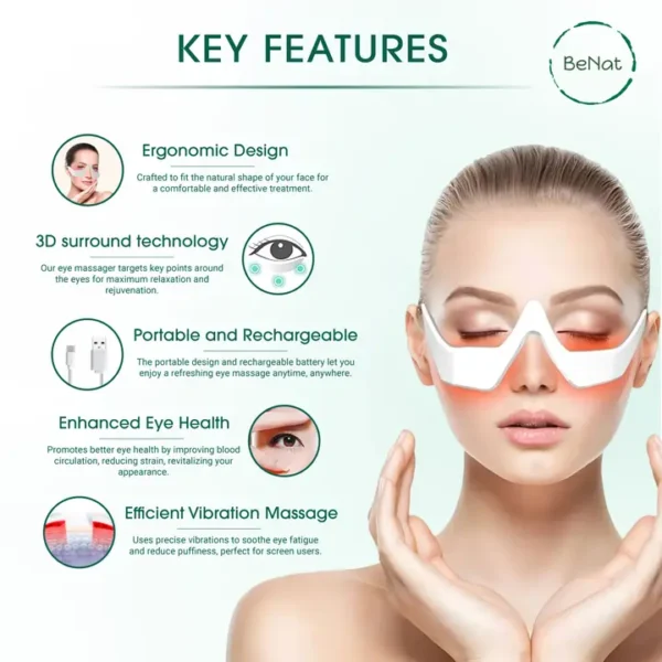 Under-Eye Red Light Therapy Skin Rejuvenation and Relaxation Massager - Image 4